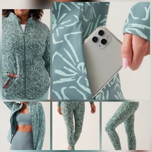 Athleta Floral Sketch Minimal Set (Jacket & Pants) | Size XL